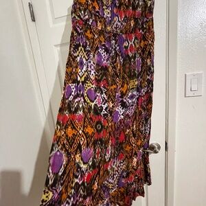 Colorful Patterned Women's tube top maxi dress size 2X